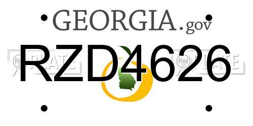 RZD4626 Georgia License Plate