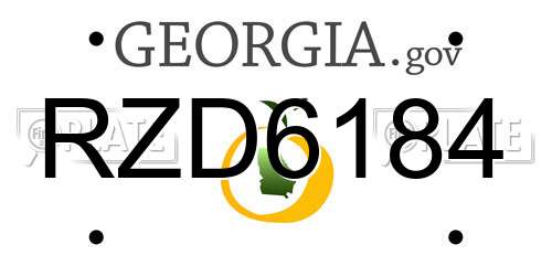 RZD6184 Georgia License Plate