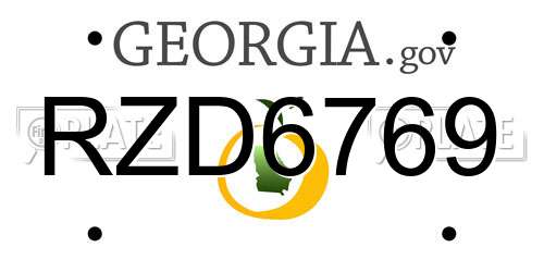 RZD6769 Georgia License Plate
