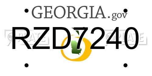RZD7240 Georgia License Plate