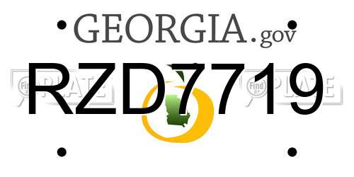 RZD7719 Georgia License Plate