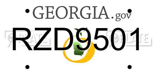 RZD9501 Georgia License Plate