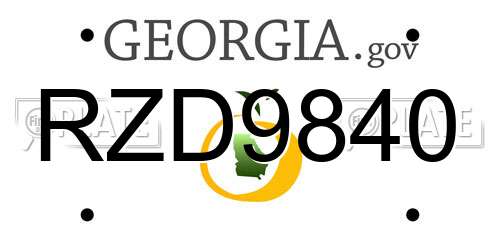 RZD9840 Georgia License Plate
