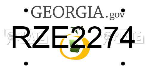 RZE2274 Georgia License Plate