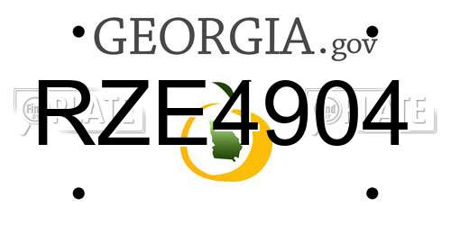 RZE4904 Georgia License Plate