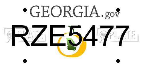 RZE5477 Georgia License Plate