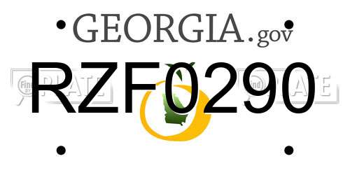 RZF0290 Georgia License Plate