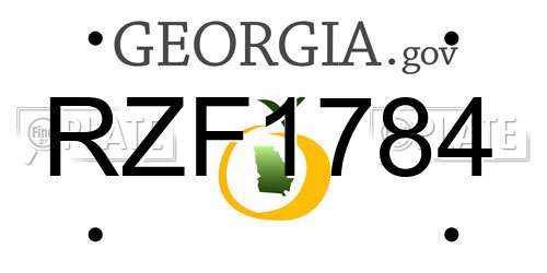 RZF1784 Georgia License Plate