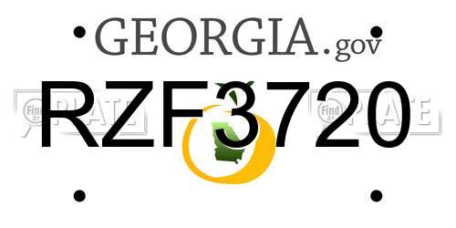 RZF3720 Georgia License Plate