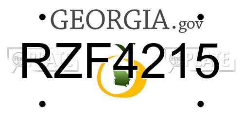RZF4215 Georgia License Plate