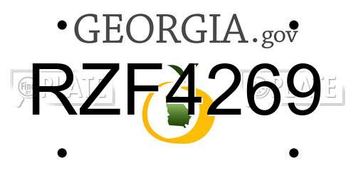 RZF4269 Georgia License Plate