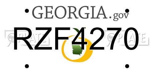 RZF4270 Georgia License Plate