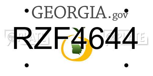 RZF4644 Georgia License Plate