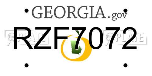 RZF7072 Georgia License Plate