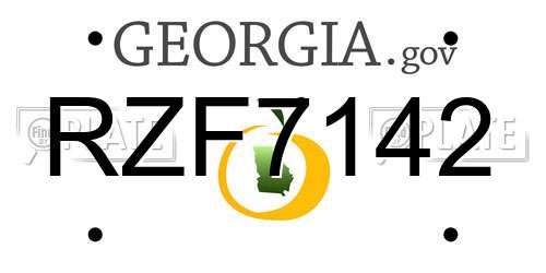 RZF7142 Georgia License Plate