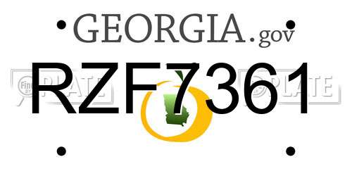 RZF7361 Georgia License Plate