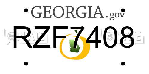 RZF7408 Georgia License Plate