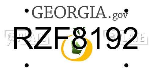 RZF8192 Georgia License Plate