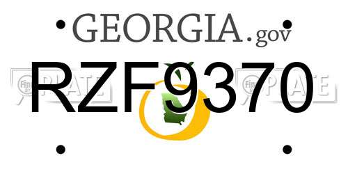 RZF9370 Georgia License Plate