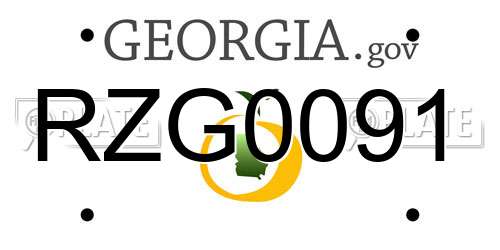 RZG0091 Georgia License Plate