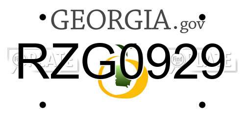 RZG0929 Georgia License Plate