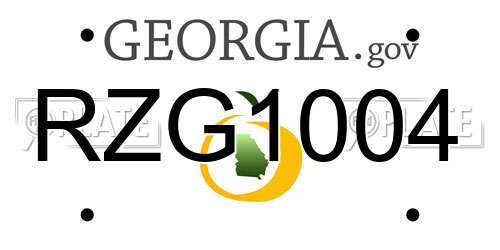 RZG1004 Georgia License Plate