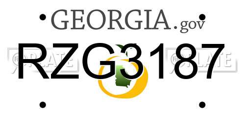 RZG3187 Georgia License Plate