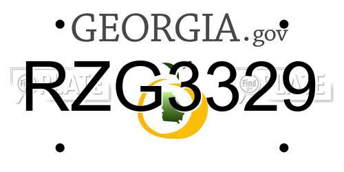 RZG3329 Georgia License Plate