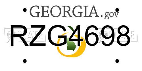 RZG4698 Georgia License Plate