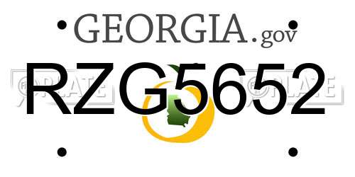 RZG5652 Georgia License Plate