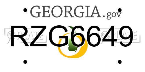 RZG6649 Georgia License Plate