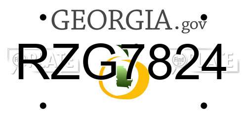 RZG7824 Georgia License Plate