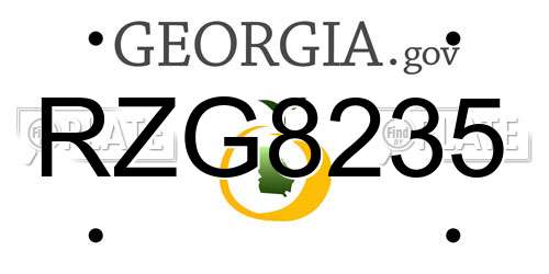 RZG8235 Georgia License Plate