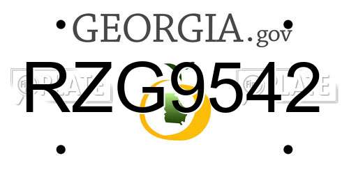 RZG9542 Georgia License Plate
