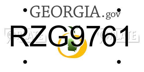 RZG9761 Georgia License Plate