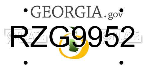 RZG9952 Georgia License Plate