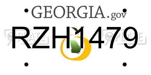 RZH1479 Georgia License Plate