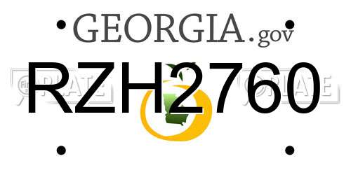 RZH2760 Georgia License Plate