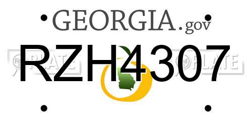 RZH4307 Georgia License Plate