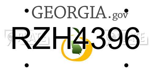 RZH4396 Georgia License Plate