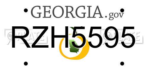 RZH5595 Georgia License Plate