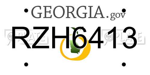 RZH6413 Georgia License Plate