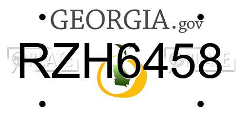 RZH6458 Georgia License Plate