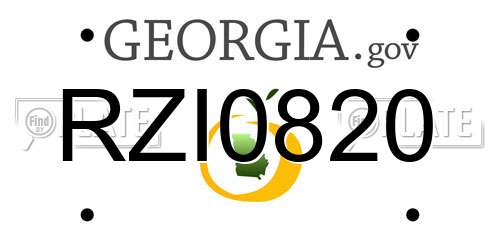 RZI0820 Georgia License Plate