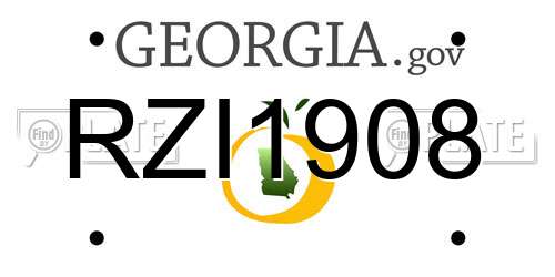 RZI1908 Georgia License Plate