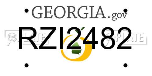 RZI2482 Georgia License Plate