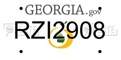 RZI2908 Georgia License Plate