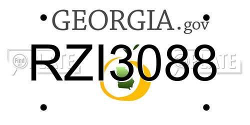 RZI3088 Georgia License Plate