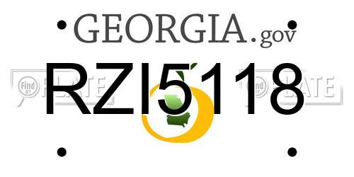 RZI5118 Georgia License Plate