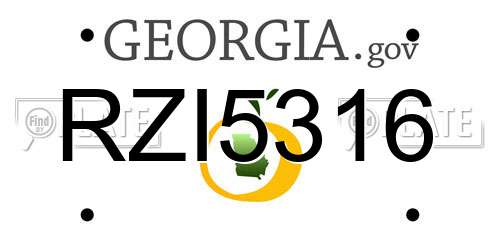 RZI5316 Georgia License Plate